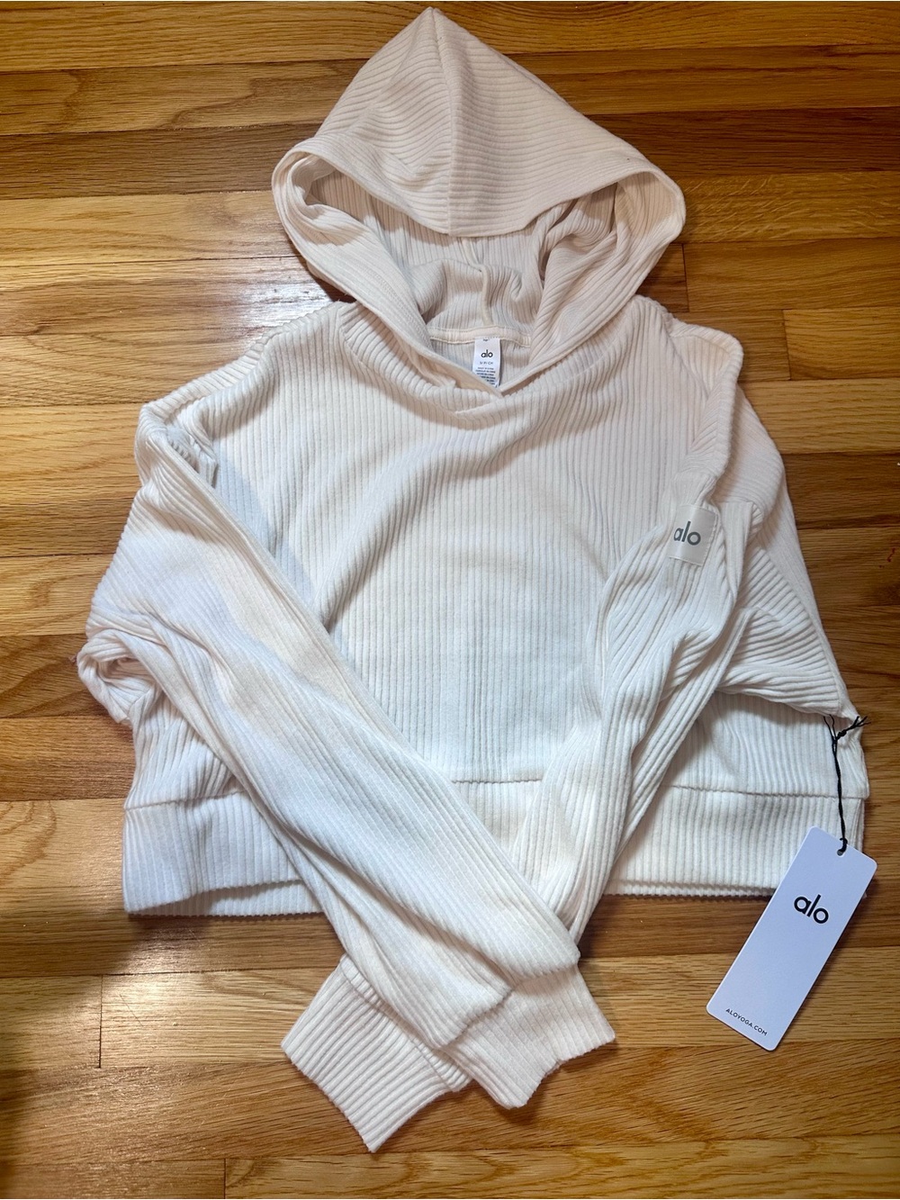 ALO Yoga Ribbed Cropped Hoodie